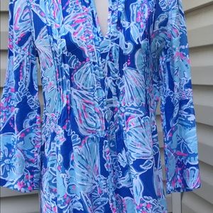 Lilly Pulitzer Blouse. XS Sarasota Tunic Bay Blue